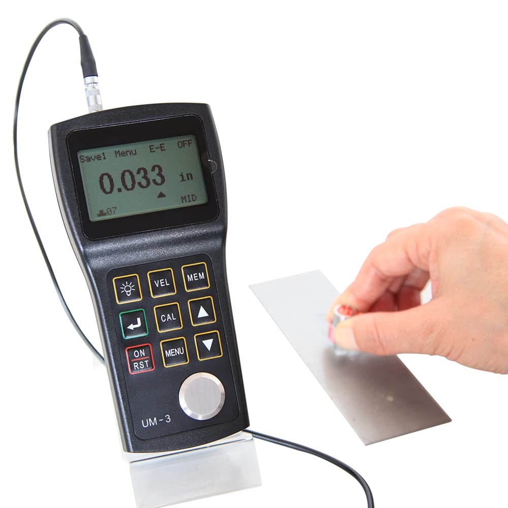 UM-3 Digital Ultrasonic Thickness Gauge for Thin Steel Plate Thickness Measurement 0.001mm Resolution with D15A Probe