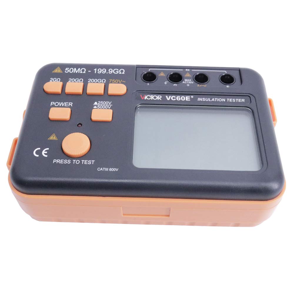 Graigar VC60E+ Digital Insulation Resistance Tester Gauge DC/AC 50M ohm-199.9G ohm Meter Tester