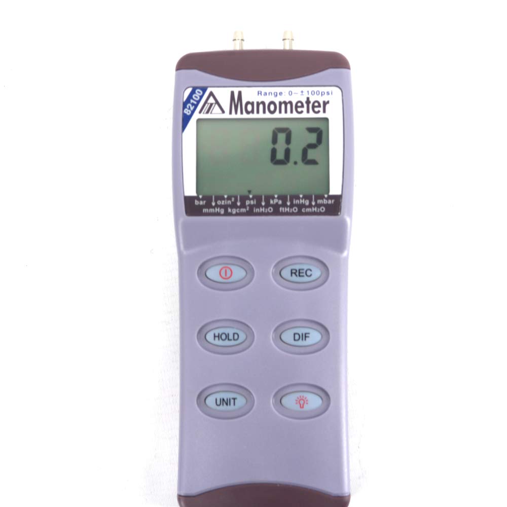 AZ82100 Portable Digital Differential Pressure Tester Manometer 100 psi Air Pressure Meter