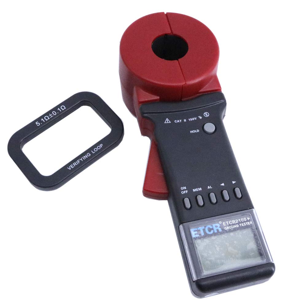 Graigar Portable Digital Ground Resistance Tester ETCR2100+ Earth Resistance Measurement Tester 0.01-1200ohm with RS232 Interface 99 Sets Data Memory