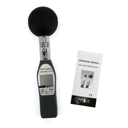 AZ8778 Portable Wet Bulb Globe Temperature Humidity WBGT Heat Stress Monitor Heat Index Checker Digital WBGT Meter with 75mm Black Ball