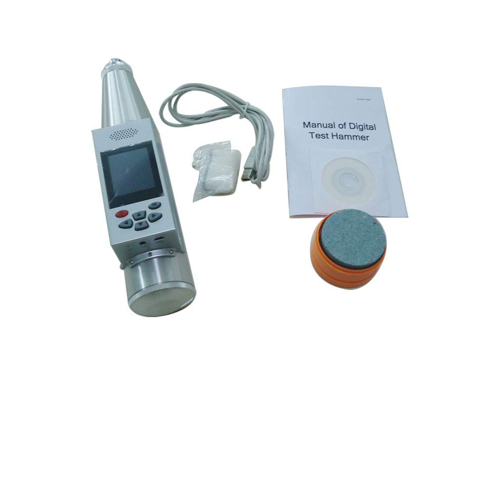 Graigar Integrated Voice Digital Test Hammer HT225-W+ with Measuring Ranges 10 to 60MPa Rebound Hammer High-resolution LCD Screen