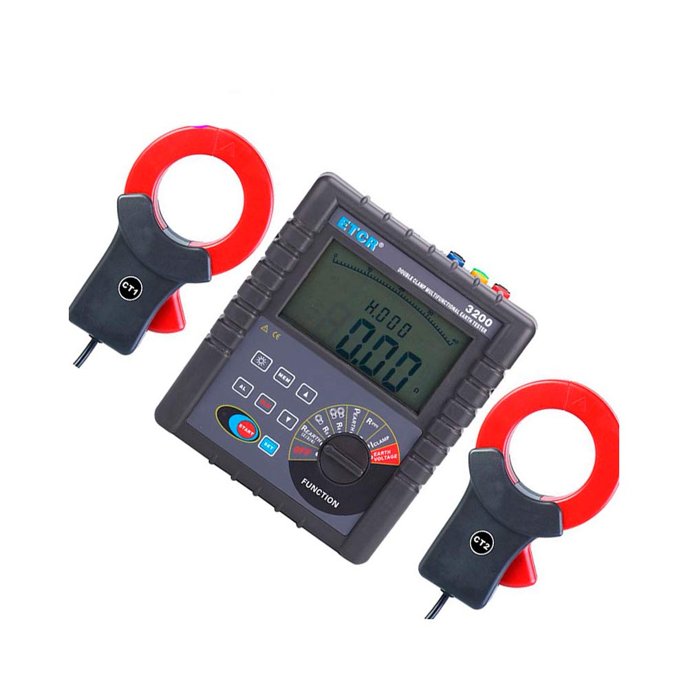 Graigar ETCR3200 Double Clamp Earth Resistance Meter Ground Resistance Multifunction Ground Resistance Tester Earth Resistance Tester