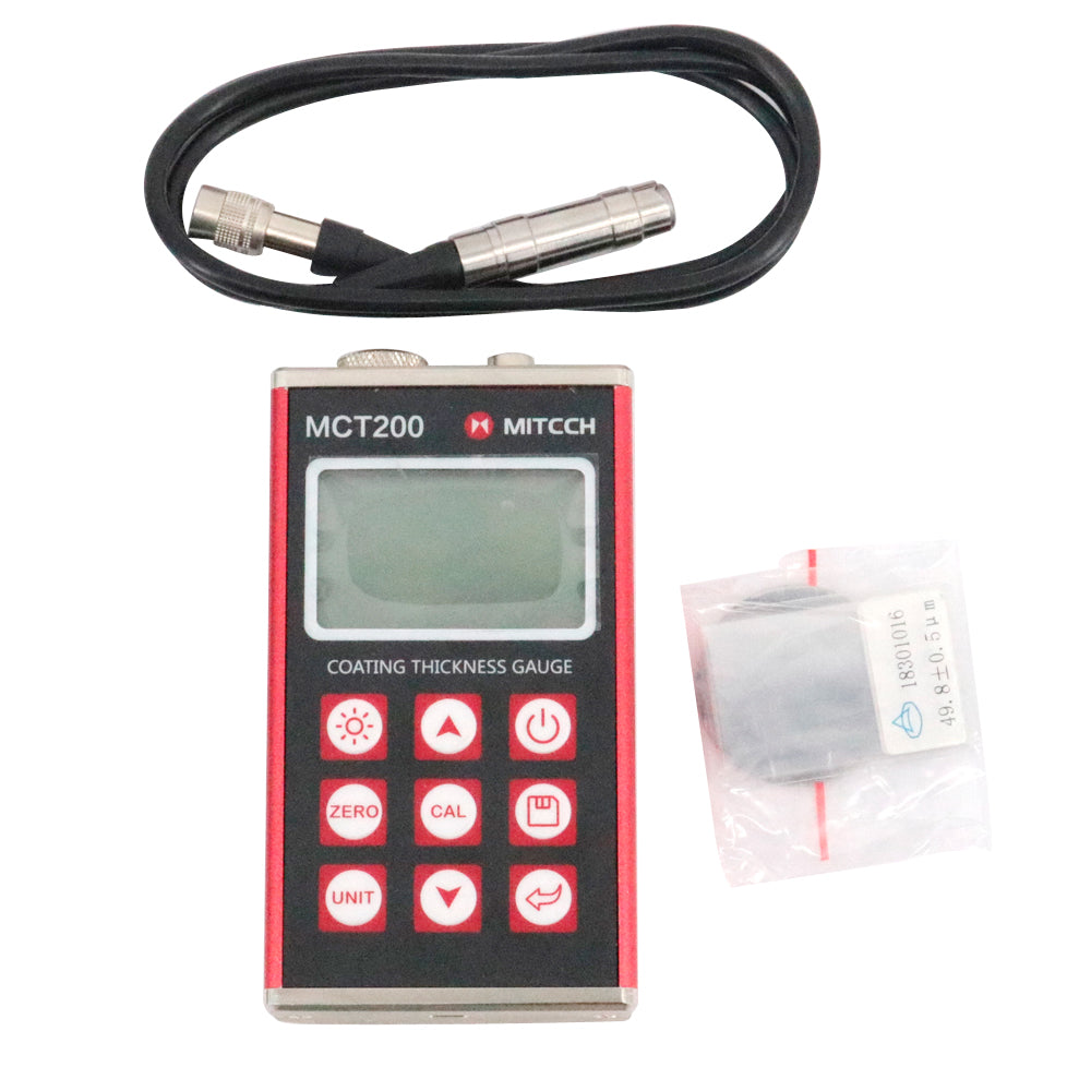 MITECH MCT200 Digital Magnetic Induction & Eddy Current Paint Coating Thickness Gauge (0-1250um) with F1 and N1 Probe