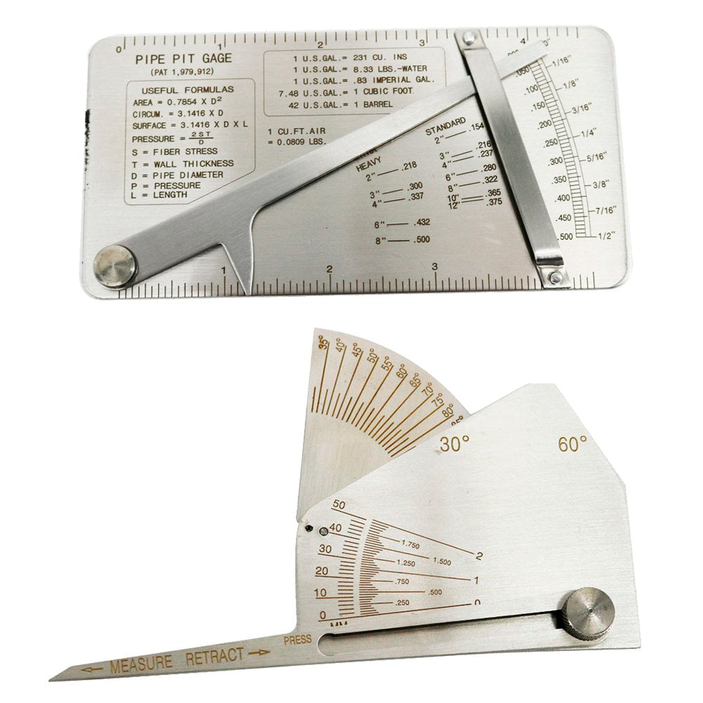 Graigar Stainless Steel Welding Measuring Gauge Tool Kits Combine Suit 16 Pieces Welding Inspection Gauge