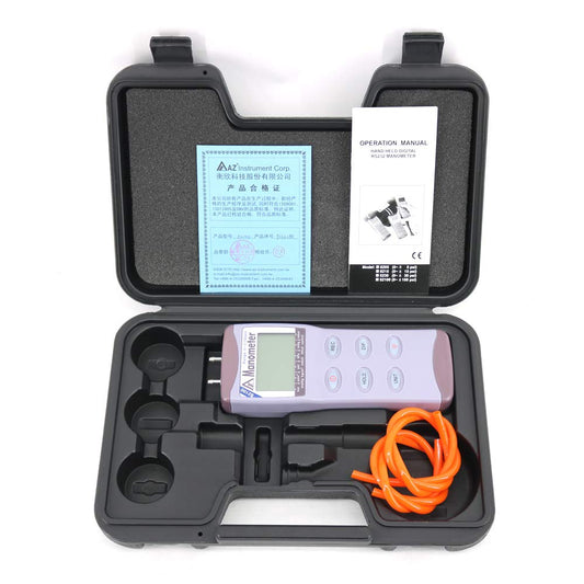 AZ82100 Portable Digital Differential Pressure Tester Manometer 100 psi Air Pressure Meter