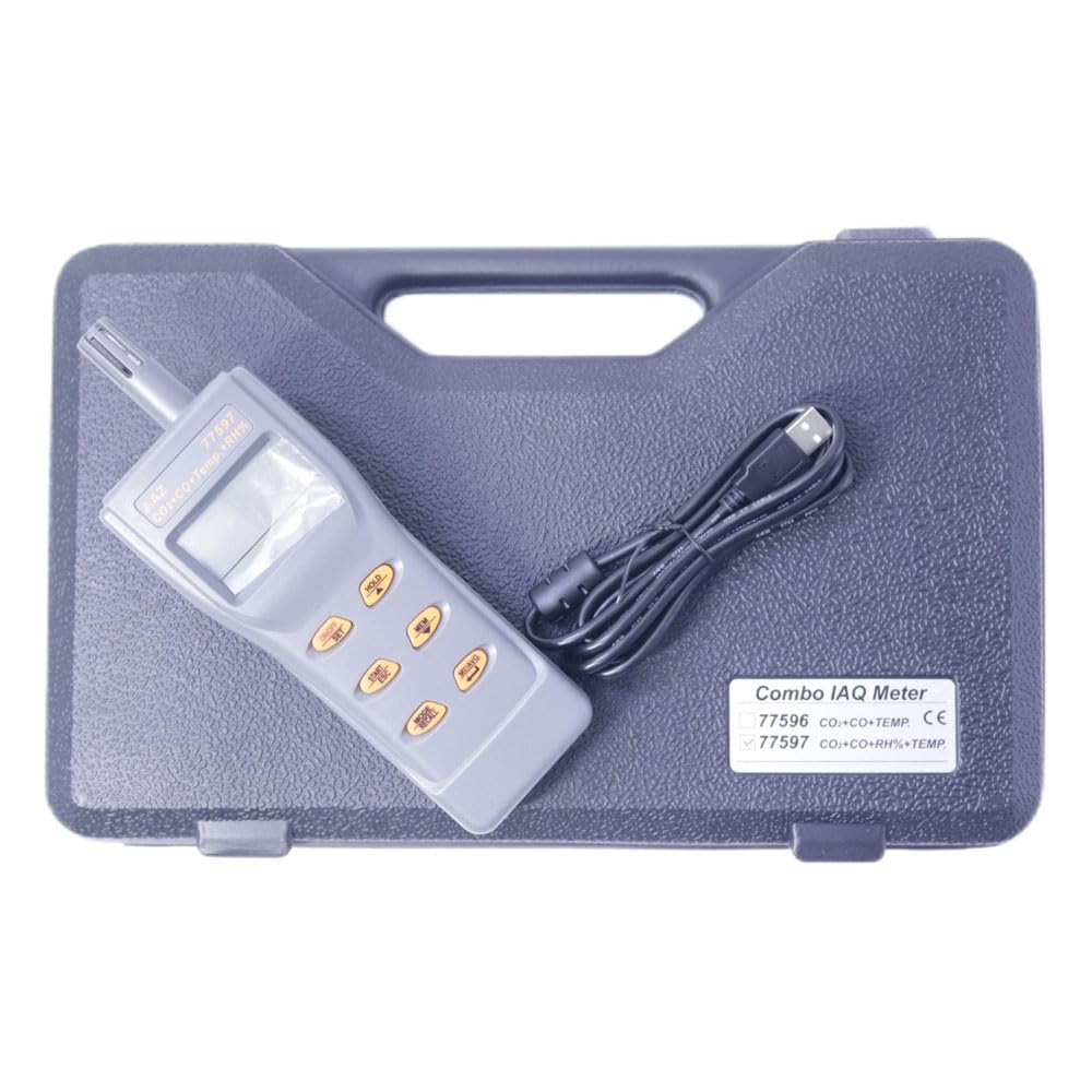 AZ77597 Combo Portable CO CO2 Temperature Humidity Data Logger Carbon Dioxide Recorder Combo IAQ Meter