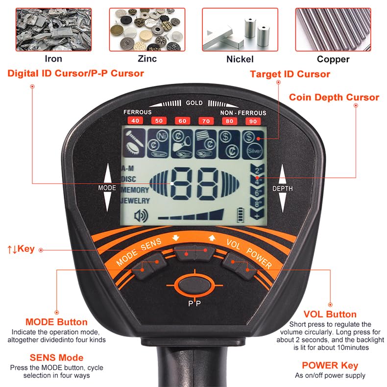 Metal Detector for Adults, Underground Metal Detector TX810 Powerful Gold Detectors Treasure Hunter Seeker Pointer Detector Wide Measuring Range (TX810 Small)