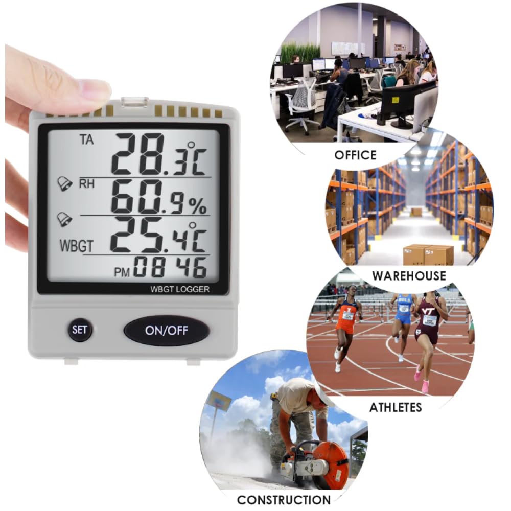 AZ87797 Desktop Heat Stress WBGT Data Logger Wet Bulb Globe Temperature Meter Digital WBGT Meter with SD Card