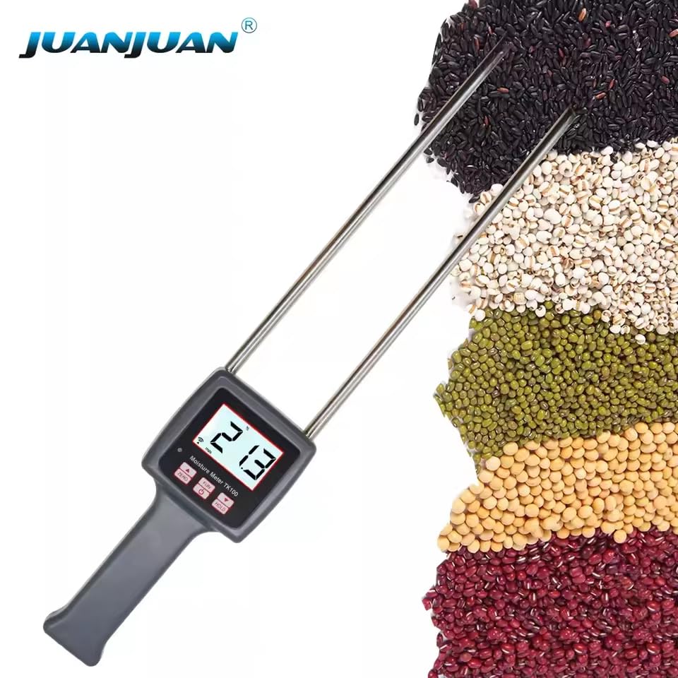 TK100 Moisture Measuring Device Fiber Material Testing Portable Humidity Tester Meter for Corn Hay Straw Bran Oats Rapeseed Rough Rice Fibre Bales