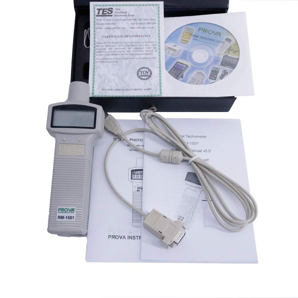 Prova RM-1501 Portable Digital Tachometer Range RPM10.00-99999 with RS232 Interface