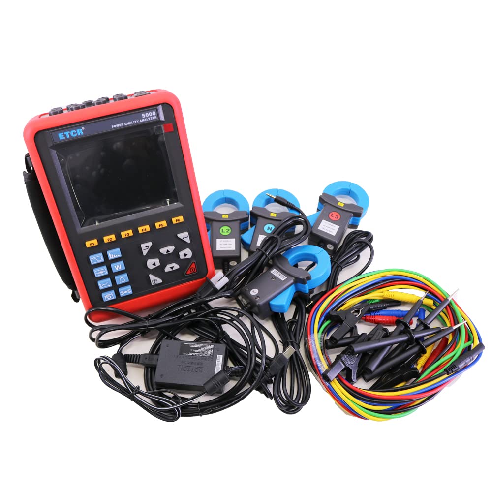ETCR5000 Power Quality Analyzer Multi-Functional 3 Phase Power Analyzer with 068B Current Clamp 1.0A~1000A
