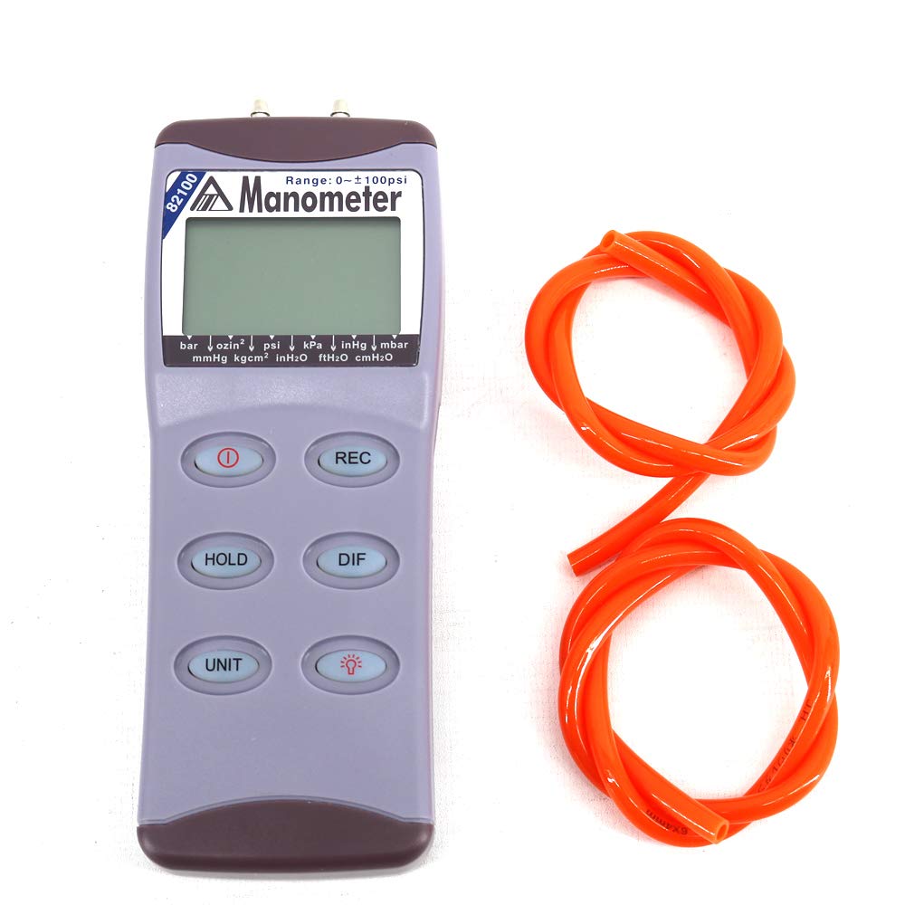 AZ82100 Portable Digital Differential Pressure Tester Manometer 100 psi Air Pressure Meter