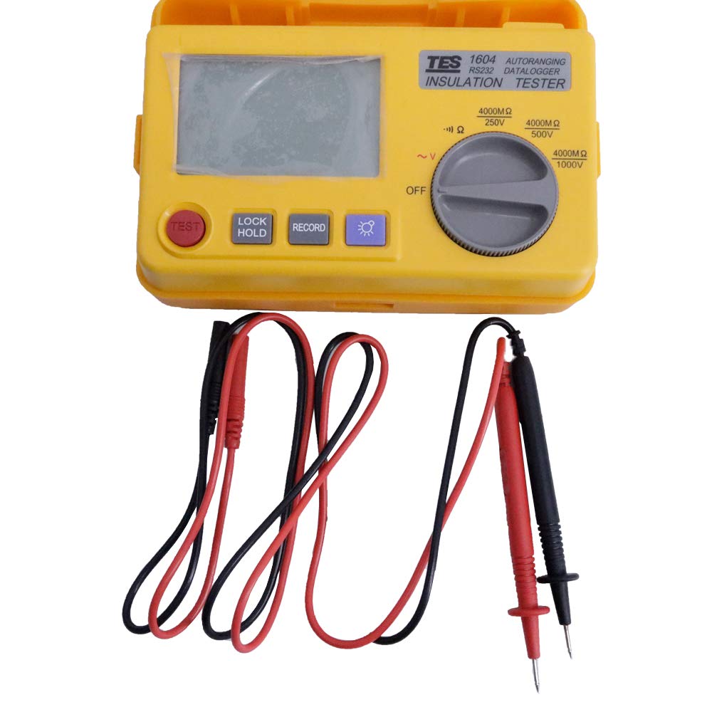 Graigar TES-1604 Auto Ranging Datalogging Insulation Tester with LCD Backlight Display