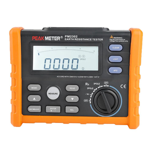 PM2302 Multifunctional Earth Ground Resistance Tester 0 Ohm to 4K Ohm and 100 Groups Display