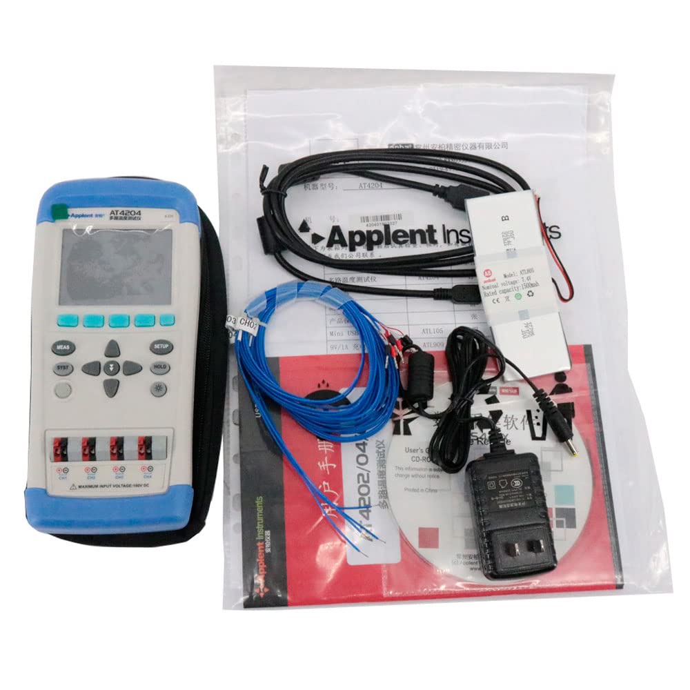 AT4204 4 Channels Handheld Multi-Channel Temperature Meter Temperature Data Logger