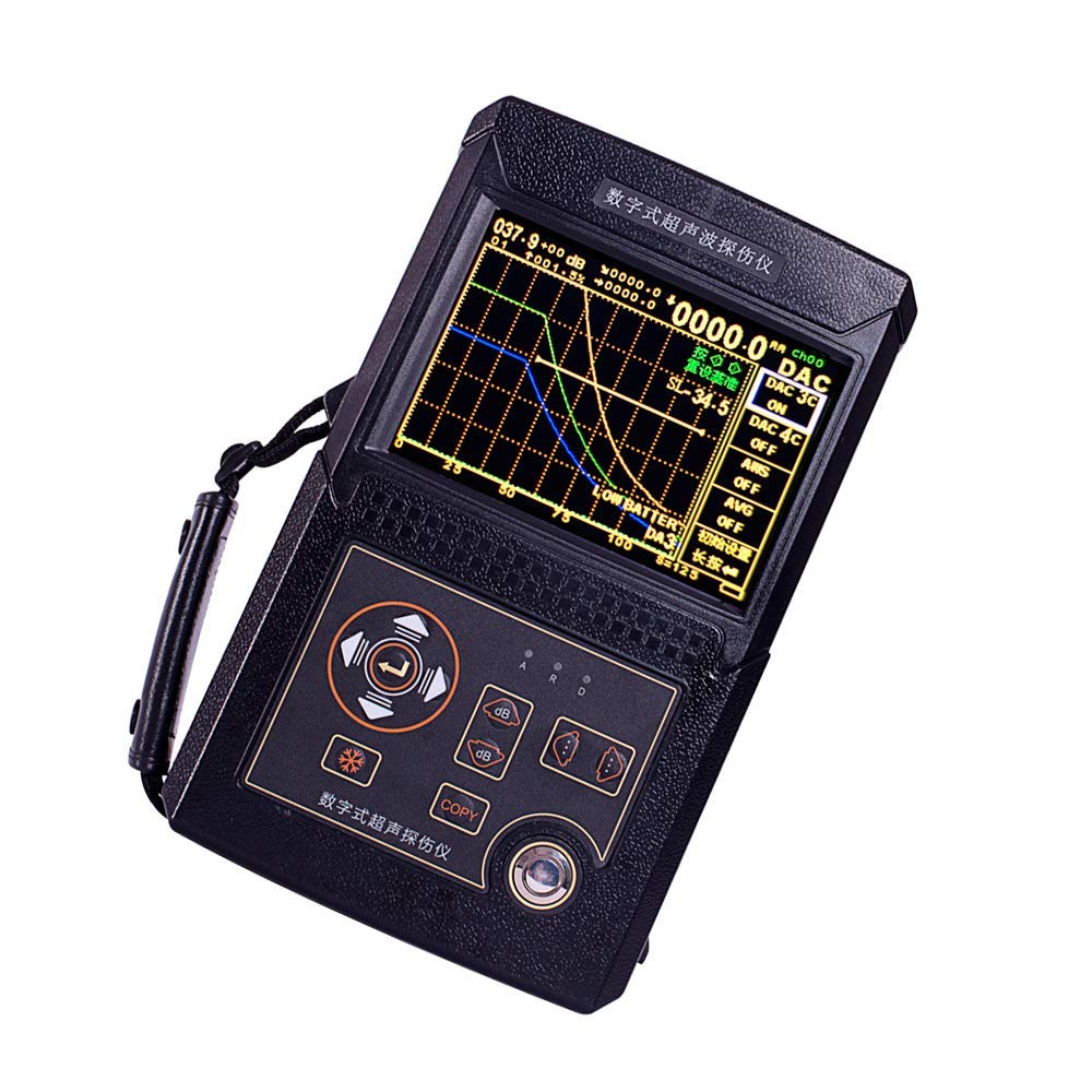Graigar Leeb500 Digital Ultrasonic Flaw Detector Scanning Range 0 to 6000mm Velocity Range(m/s) 1000-9999 with Automatic Calibration Probe DAC AVG USB Interface