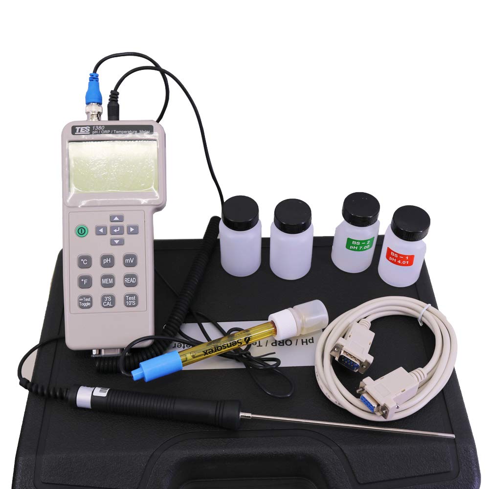 TES-1380K PH/ORP/Temperature Meter Water Quality Meter Oxidation Reduction Potential Tester TES-1380