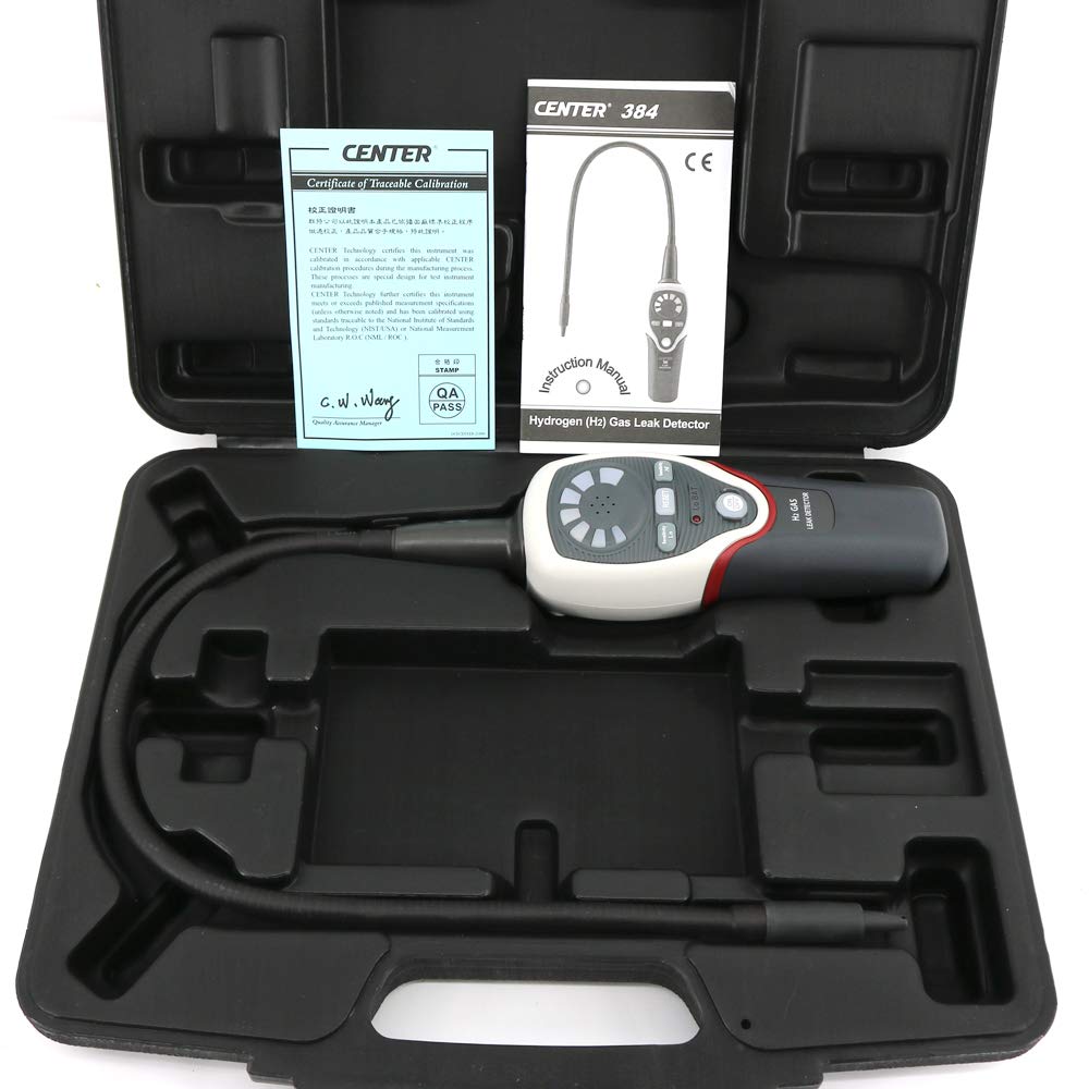 CENTER-384 Portable Track Gas Leak Detector 5% Hydrogen (H2) + 95% Nitrogen (N) Digital Gas Tester Refrigeration Detector