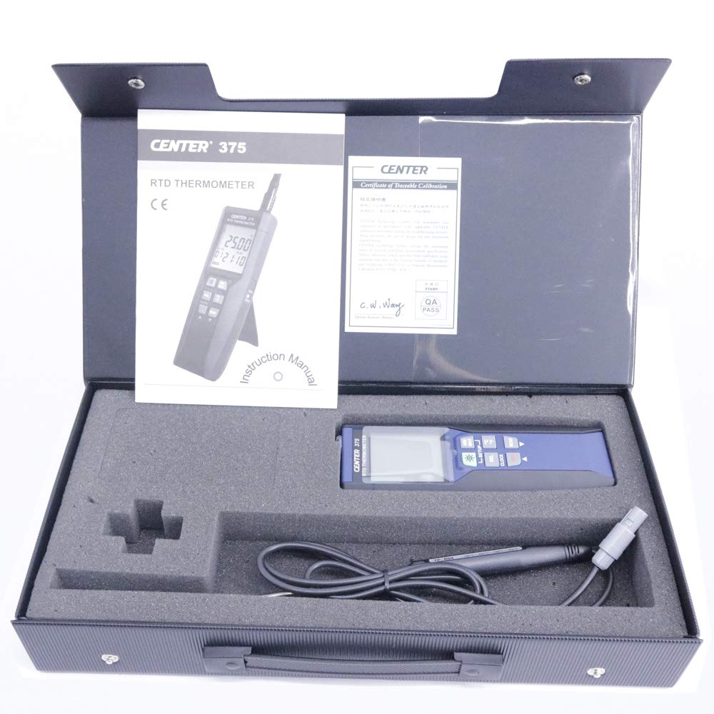 CENTER375 Precision Platinum Temperature Meter -100~400C 0.01C Resolution CENTER-375 Digital Industrial RTD Thermocouple Thermometer