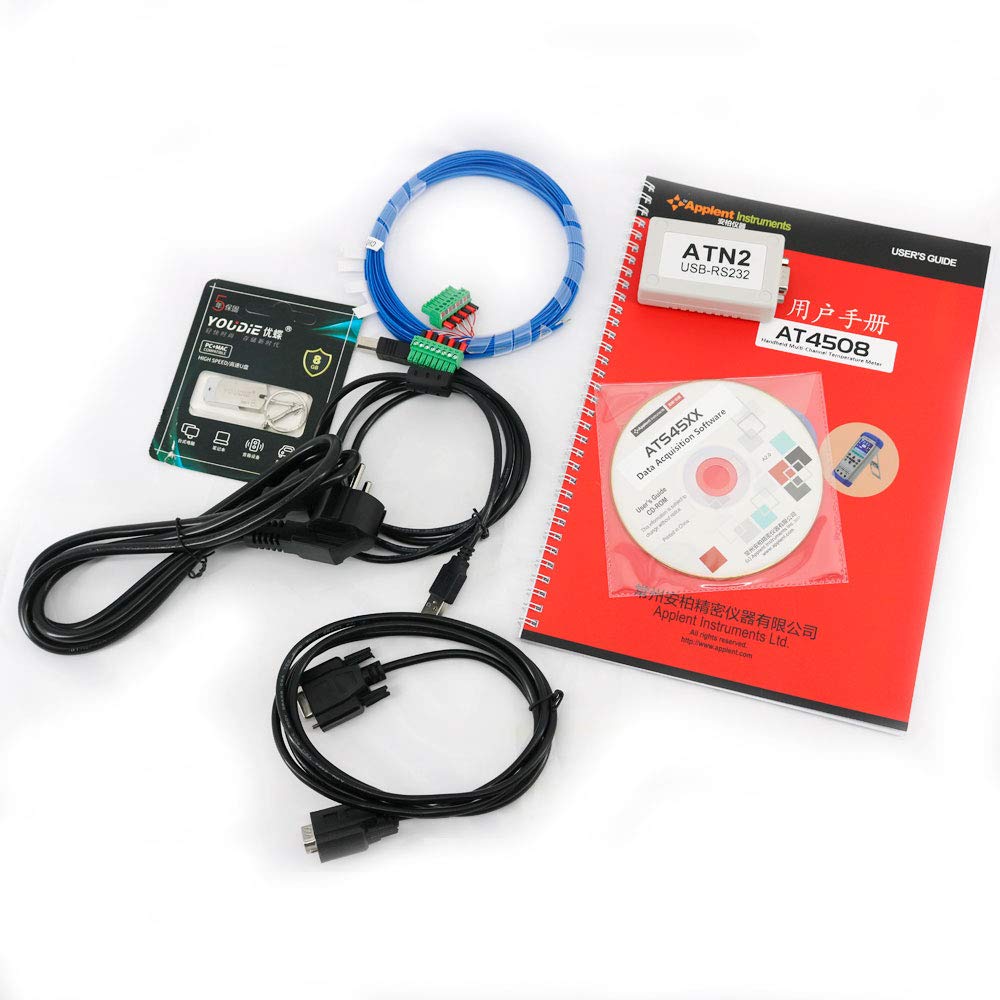 Graigar AT4508 8 Channels Temperature Recorder Meter for Industry with LCD Display Thermocouple Data Logger -200℃～1300℃
