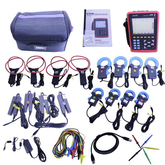 Power Quality Analyzer ETCR5000 3 Phase Multi-Functional Power Quality Monitor Full Set