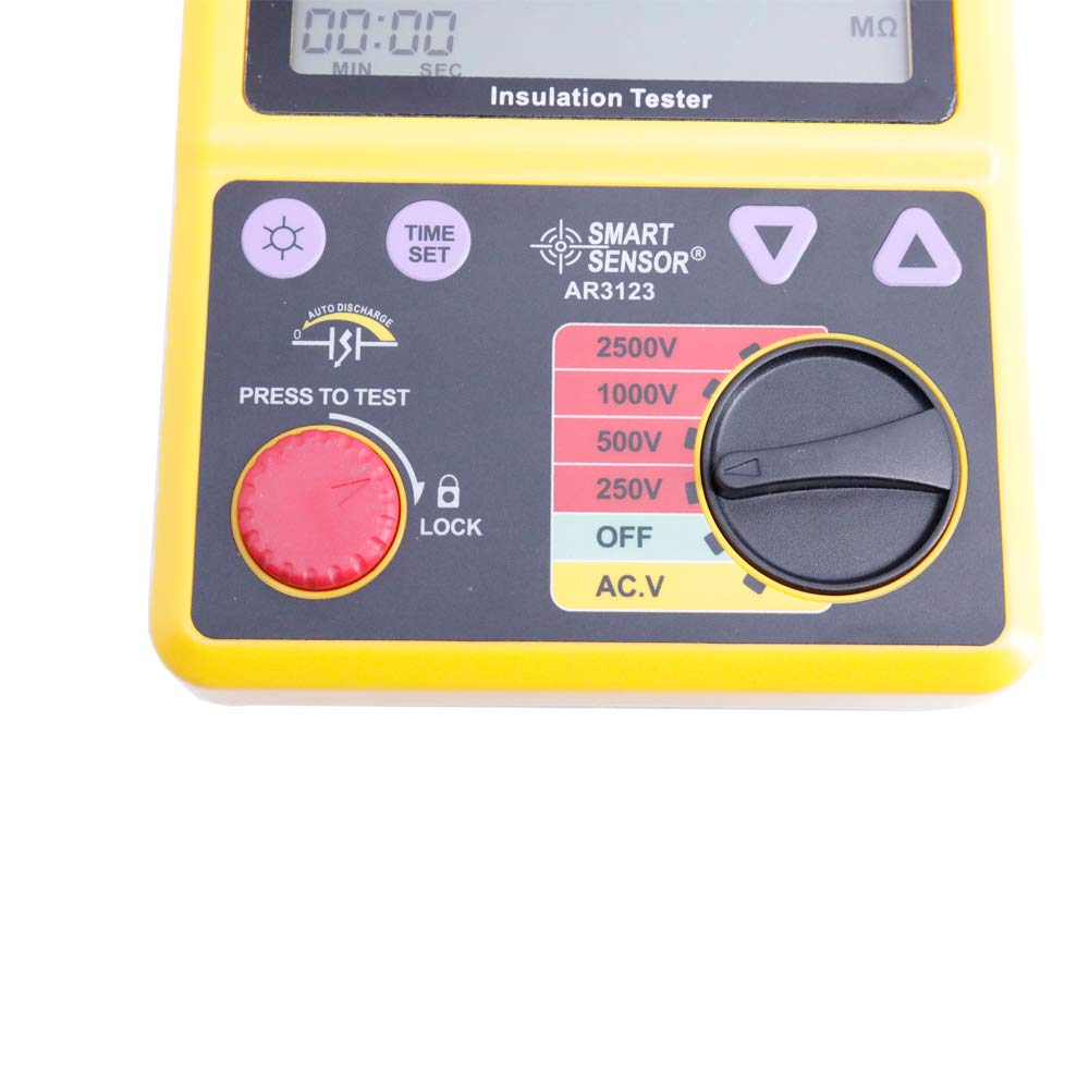 Smart Sensor AR3123 Digital High Voltage Insulation Tester Resistance Meter 250V/500V/1000V/2500V
