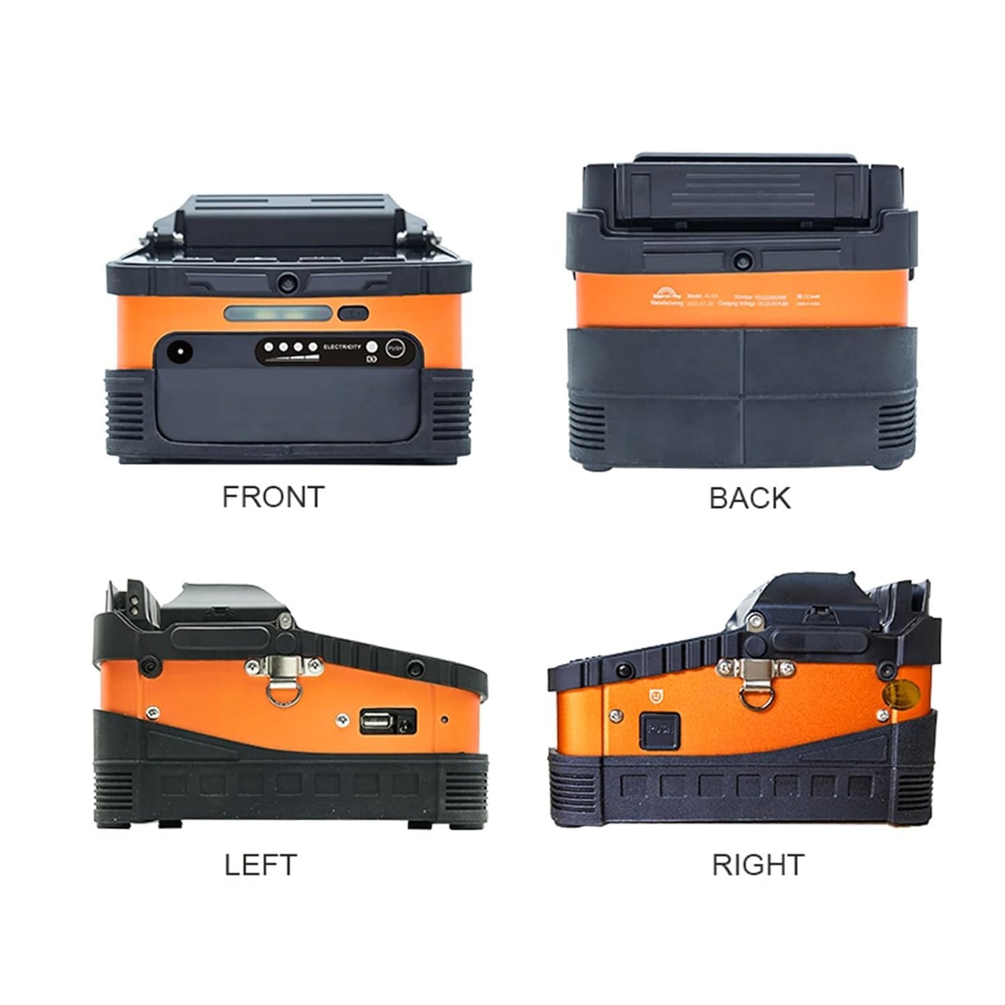 Ai-6A 6 Motor Automatic Intelligent FTTH Fiber Fusion Splicer, 5 Inch LCD Screen SM&MM Fiber Optical Welding Splicing Machine Kit, Splicing 8S Heating 18S Optical Fiber