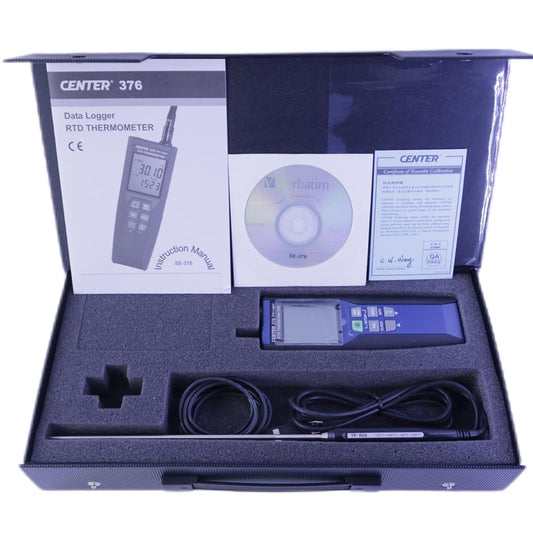 CENTER-376 Digital RTD Thermocouple Thermometer PT100 Sensor (0.01C) -100~400C 16,000 Records Data Logger with Software
