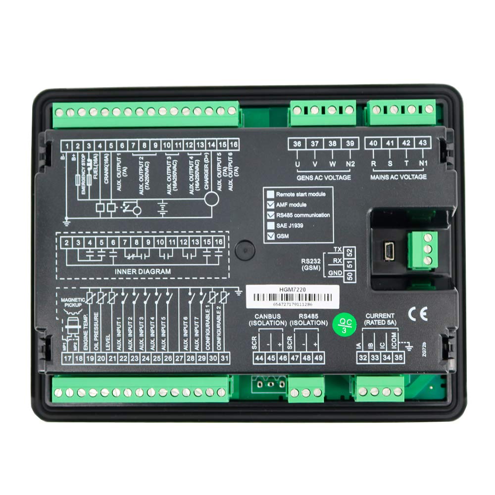 Graigar HGM7220 Genset Controller Generator Controller Diesel Generator Panel