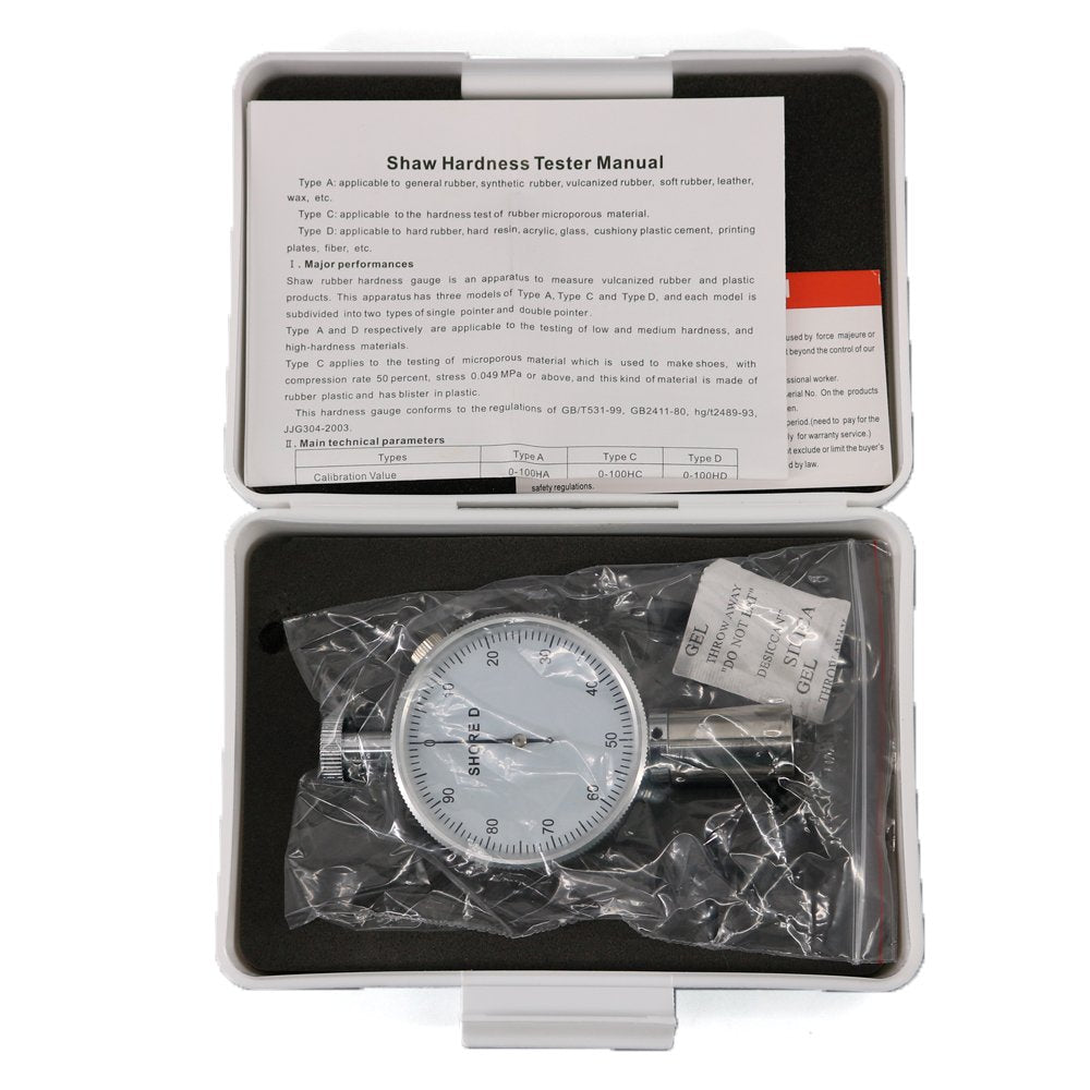 Graigar LX-D Shore D Hardness Tester Shore D Durometer 0~100HD to Testing of Resin, Acryl, Plexiglas, Thermos Plastic Rubber, Printing Plate, Fibred