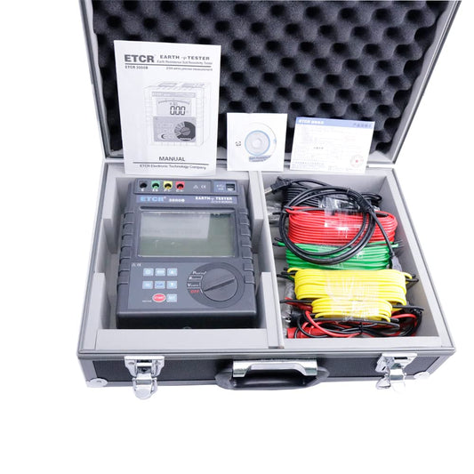 ETCR3000B Earth Resistance Soil Resistivity Tester Earth Voltage AC Voltage Tester 2/3/4 Wires Earth Tester 0-600V 0-30.00kΩ