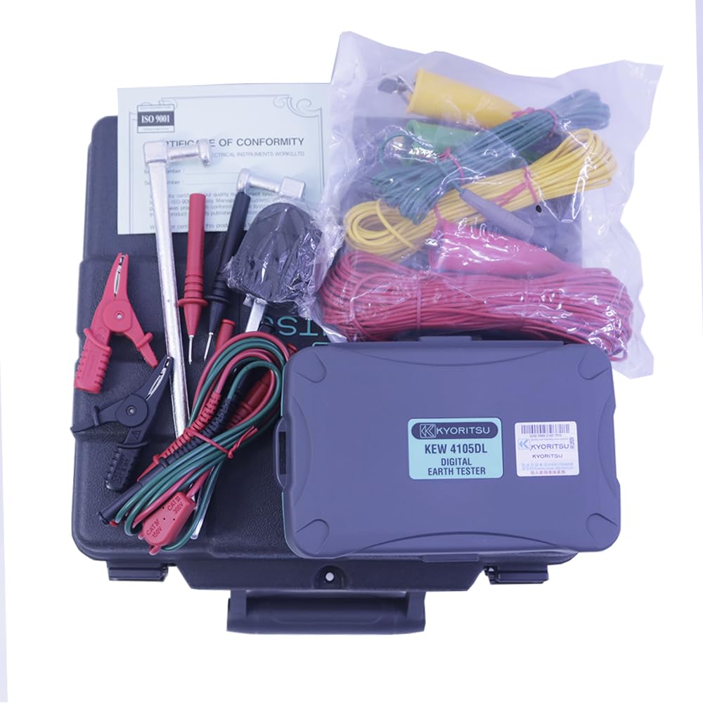Kyoritsu4105DL Earth Tester IP67 Dust & Water-Proof Rugged Earth Tester Earth Resistance Meter 0.01-2000ohm KEW4105DL