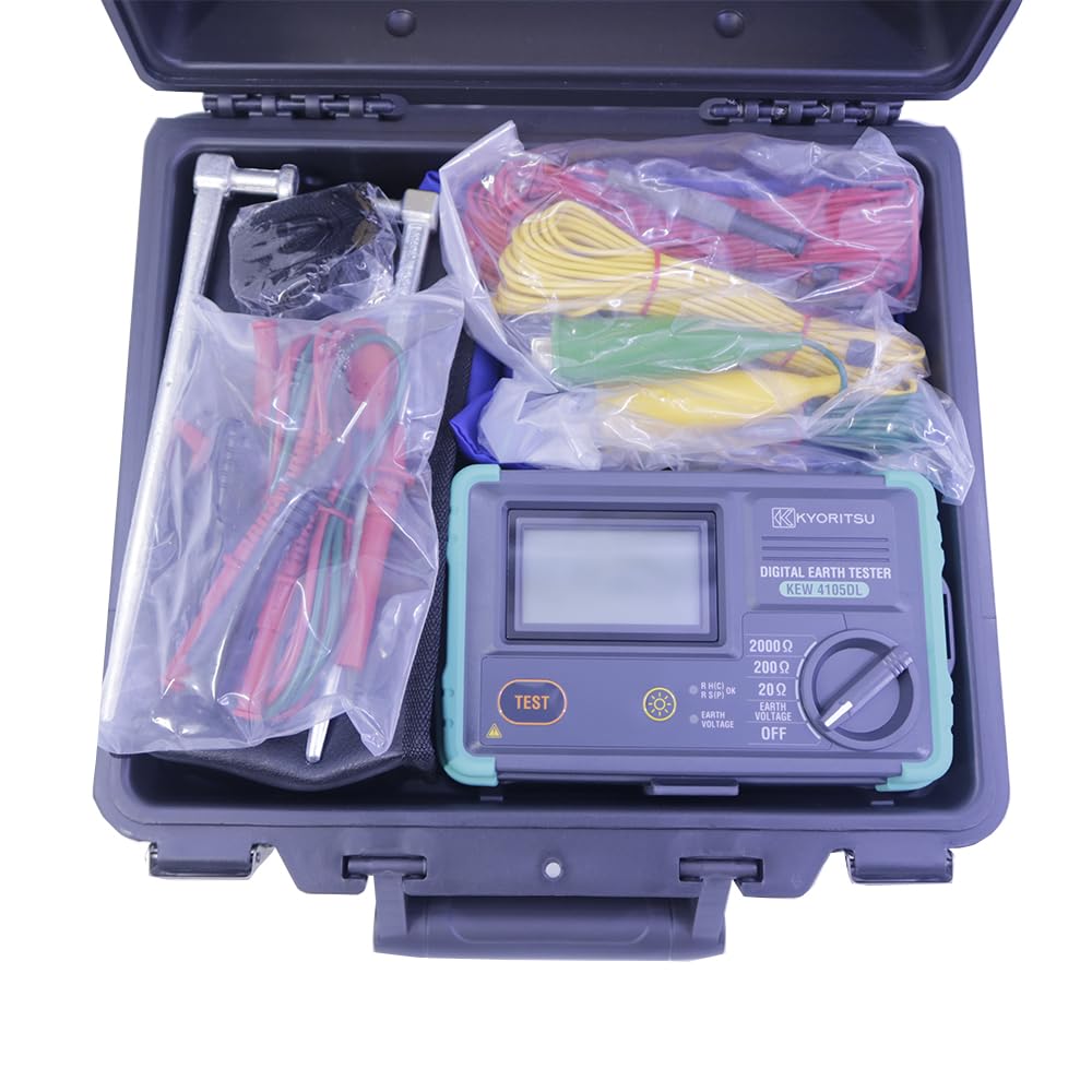 Kyoritsu4105DL Earth Tester IP67 Dust & Water-Proof Rugged Earth Tester Earth Resistance Meter 0.01-2000ohm KEW4105DL