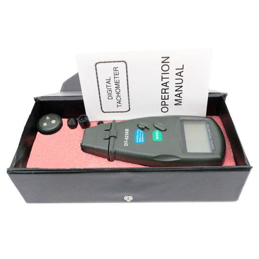 Graigar Digital Tachometer Laser Contact Speed Meter Optoelectronic Photo Tach Speedometer Data Storage DT6236B 99999 RPM