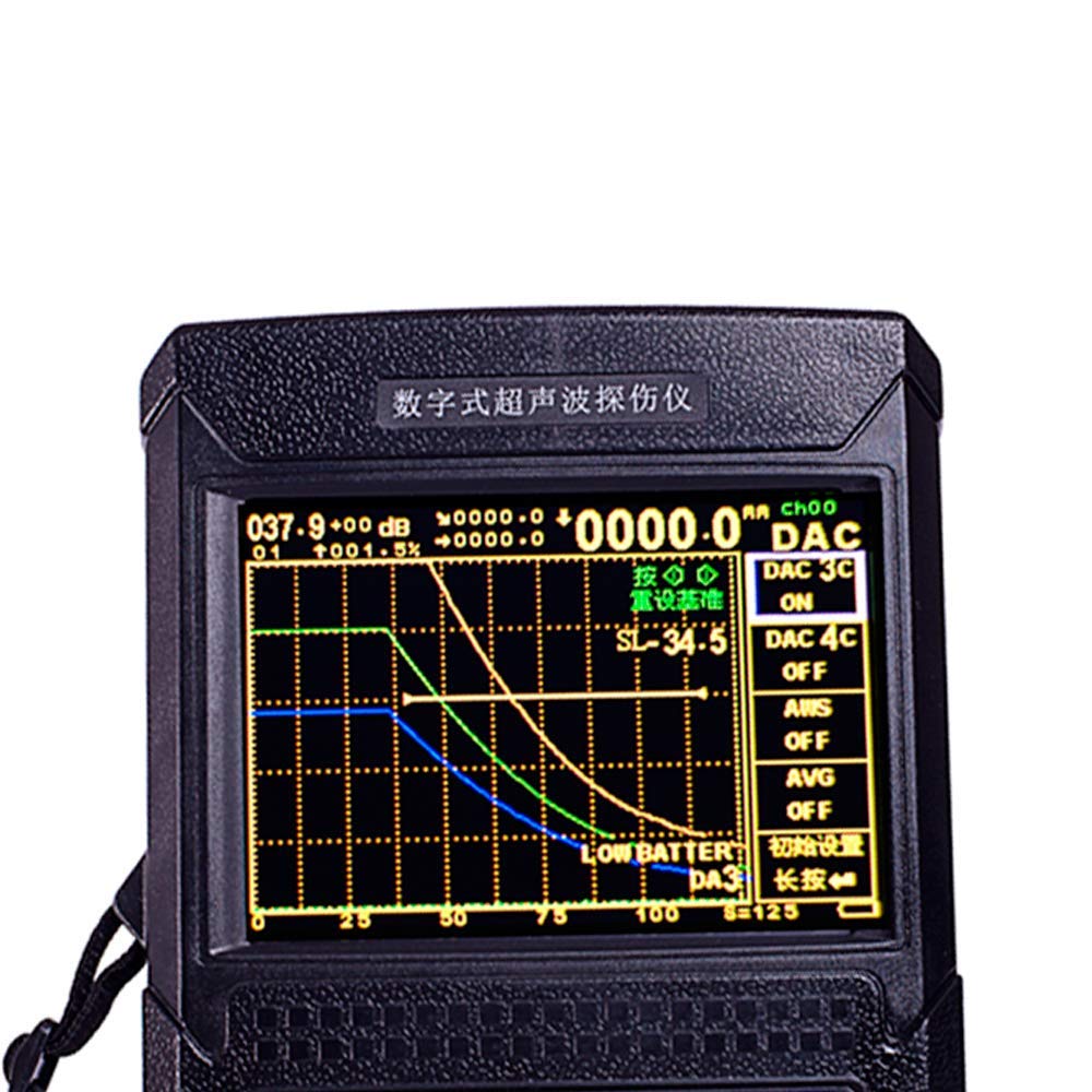 Graigar Leeb500 Digital Ultrasonic Flaw Detector Scanning Range 0 to 6000mm Velocity Range(m/s) 1000-9999 with Automatic Calibration Probe DAC AVG USB Interface