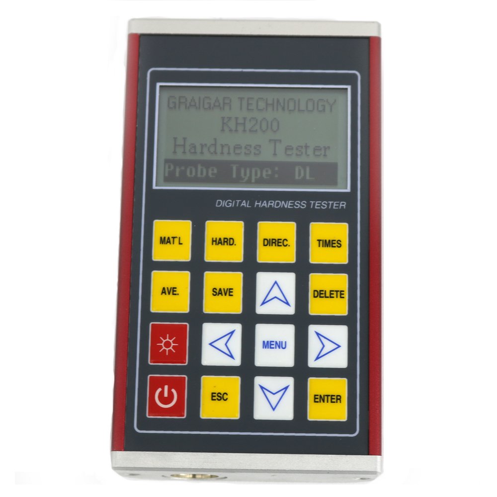 Graigar KH200 High Accuracy Leeb Hardness Tester Hardness Gauge Max 600 Groups Memory Digital Matrix LCD Display