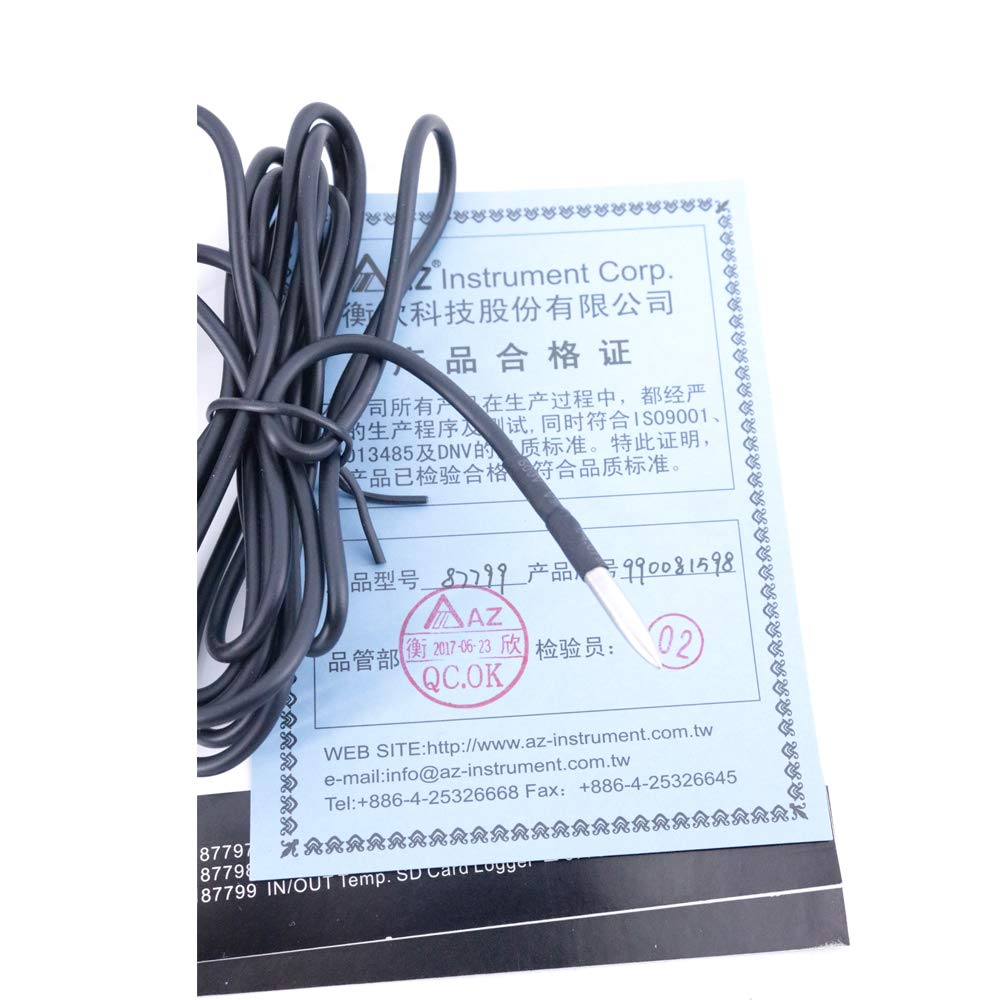 AZ87799 Digital Desktop Temperature Recorder Monitor in/Out Temperature & Humidity SD Card Data Logger