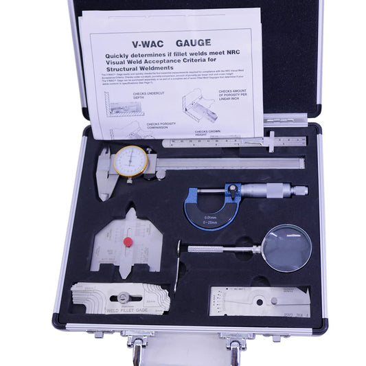 Stainless Steel Welding Gauge Tooling Kits Combine Suit 7 Pieces Fillet Weld Gage Micrometer Welding Inspection Gage