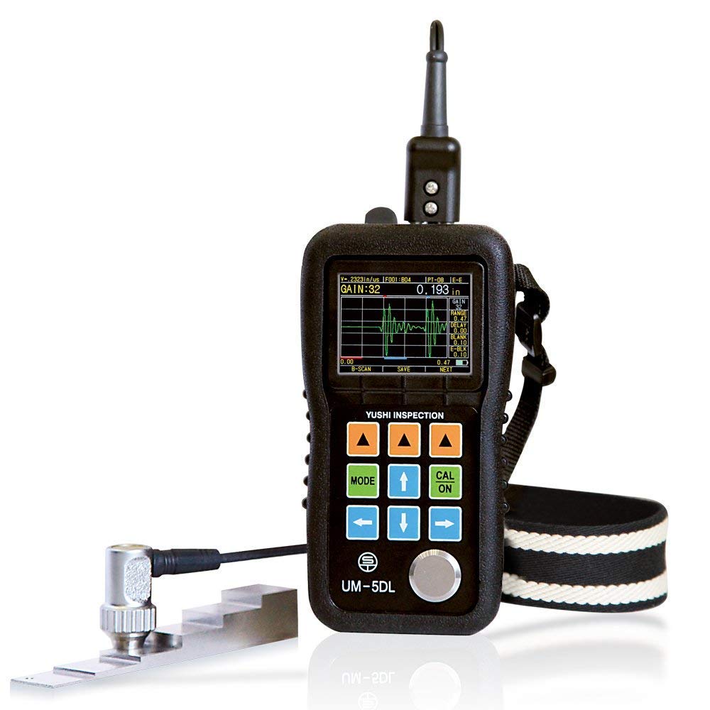 Graigar UM-5DL Handheld Portable Ultrasonic Thickness Gauge Tester Meter A&B Scan Portable Thickness Tester Measuring Range 0.50mm to 508mm with TC510 Probe through Paint/Coatings & Data Logger