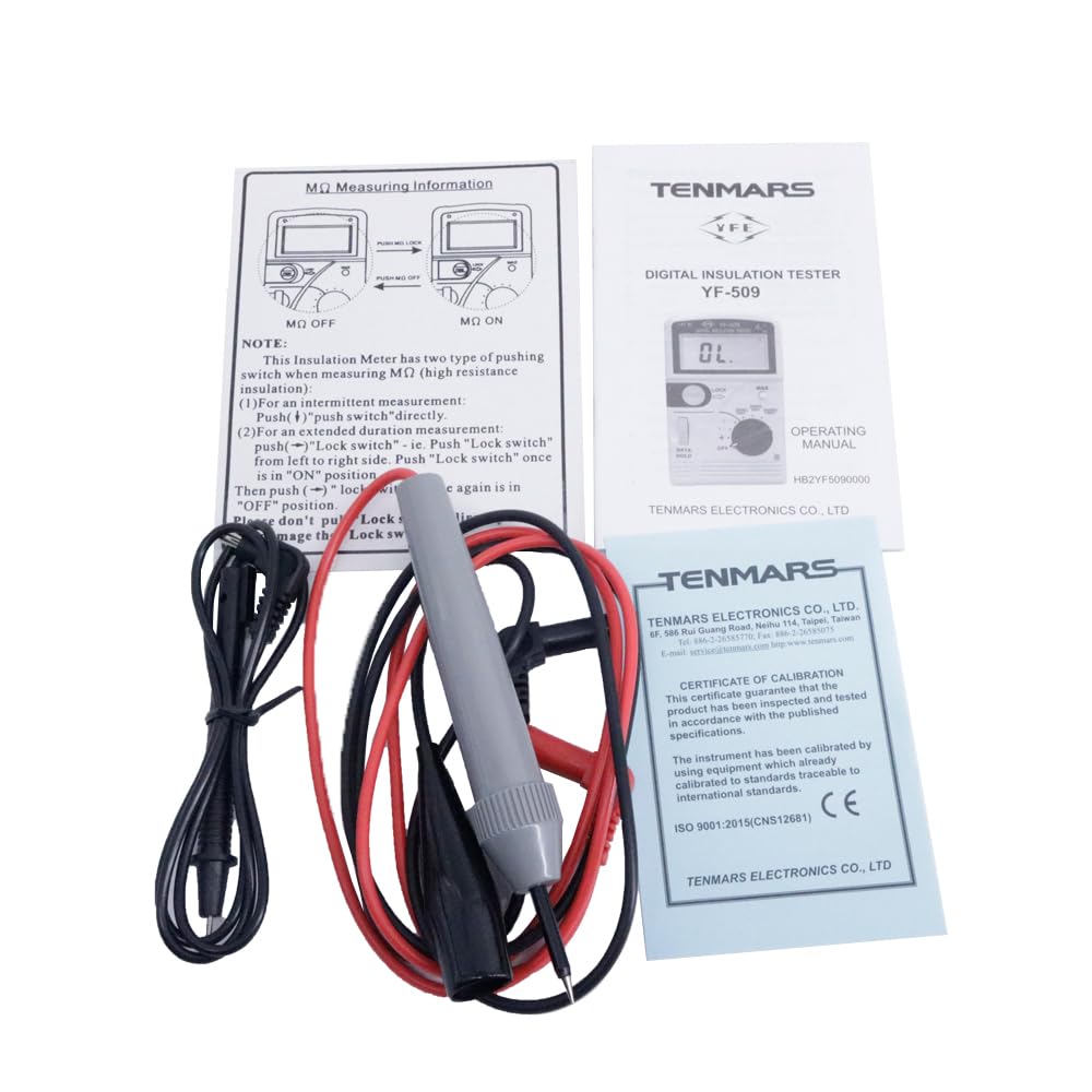 Tenmars YF-509 Digital Insulation Tester AC DC Voltage Meter High Resistance Insulation Meter