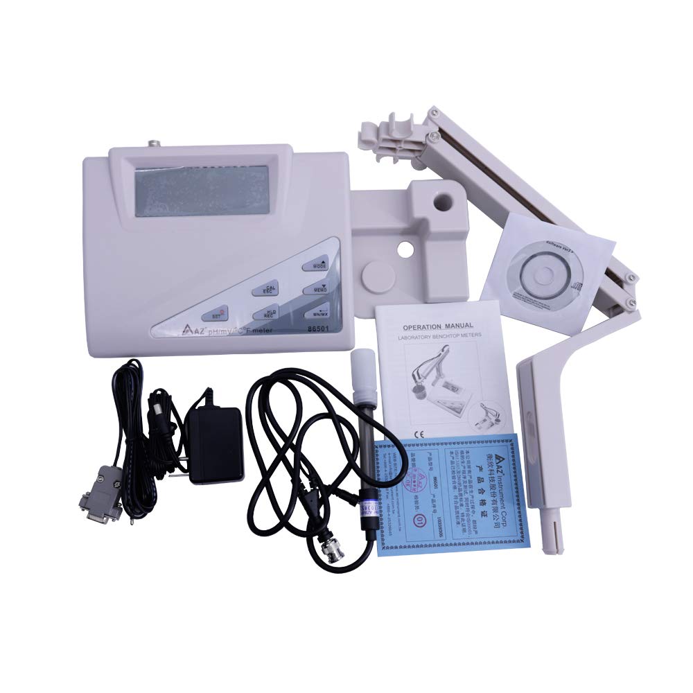 AZ86501 Laboratory Benchtop Liquid Analyzer Meter Digital pH/mV/Temp Meter Multifunction Water Quality Tester