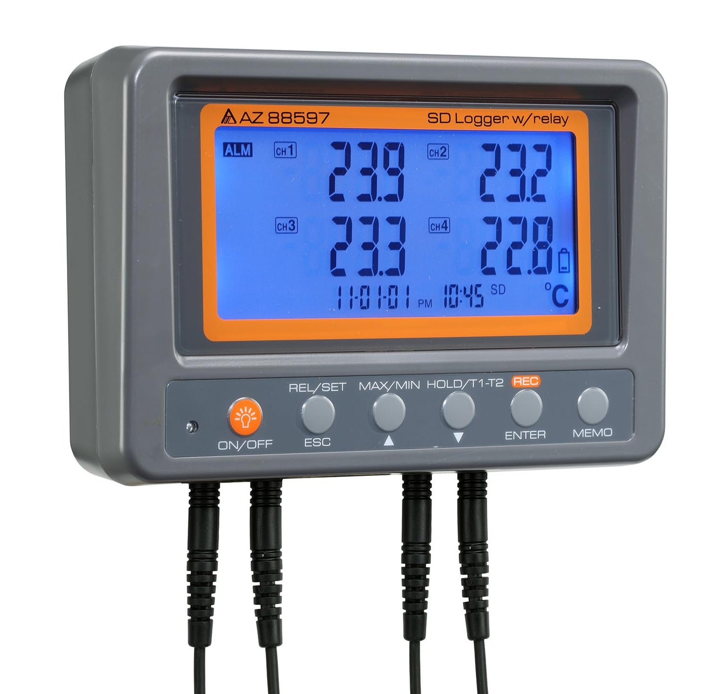 AZ88597 4Channel Thermistor Thermal Thermometer Recorder Data Logger with Relay