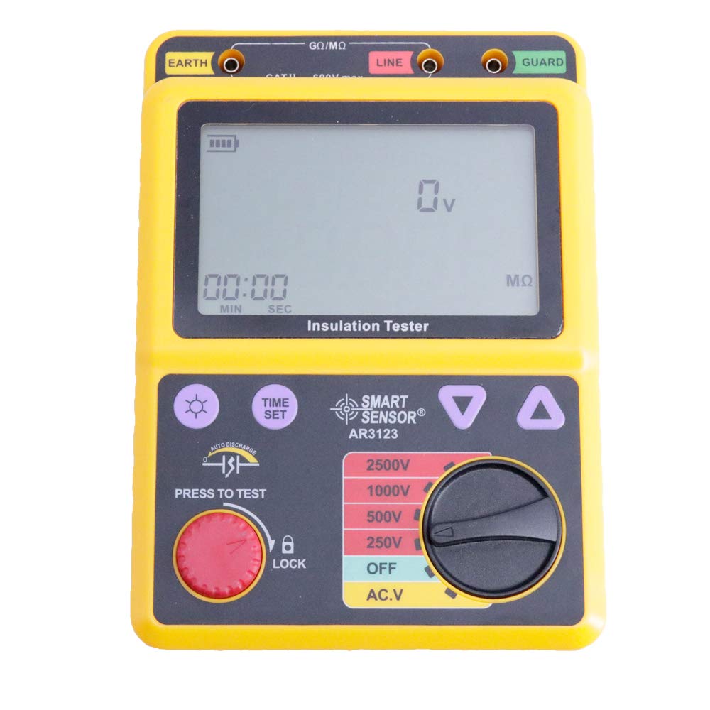 Smart Sensor AR3123 Digital High Voltage Insulation Tester Resistance Meter 250V/500V/1000V/2500V