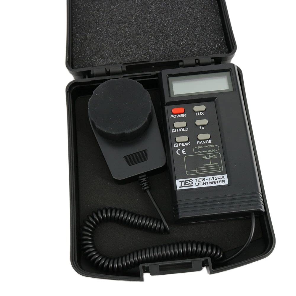 TES-1334A Digital llluminance Meter Lightness Tester Lux Meter 20/200/2000/20000 Lux Footcandle Brightness Tester
