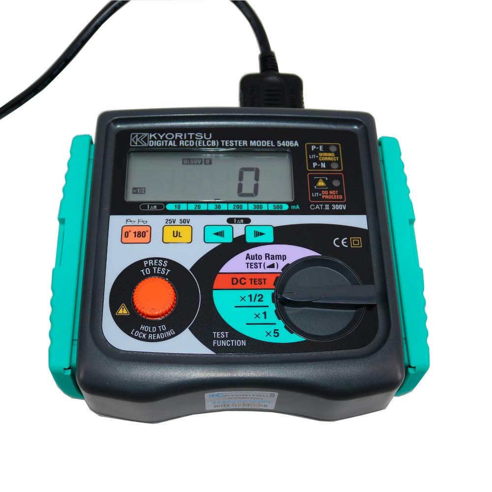 Graigar KYORITSU 5406A Digital RCD (ELCB) Testers High Accuracy with 3 LED for Checking Correct Wiring Status