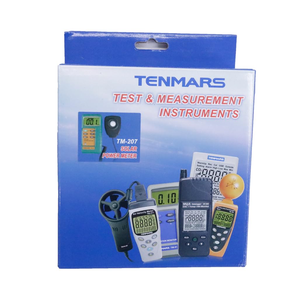 Tenmars TM-207 Solar Power Meter Solar Radiation Measurement with 2000W/m2,634 BTU /(ft2*h) TM207