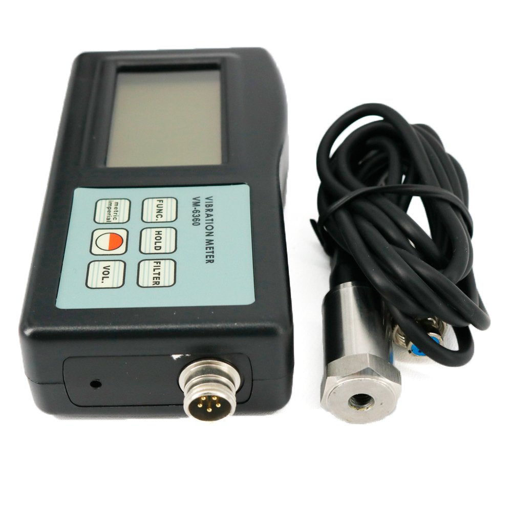 Graigar VM-6360 Digital Vibration Meter Tester Vibrometer Gauge VM6360 with RS232 Software and USB Cable