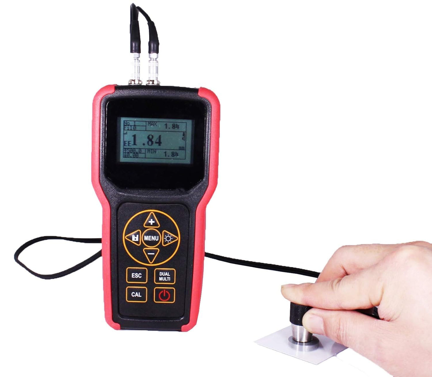 TMG-4002 Ultrasonic Metal Steel Aluminum Thickness Gauge Meter with USB Port Internal Memory 100,000 Data LCD Auto Probe Zero Calibration