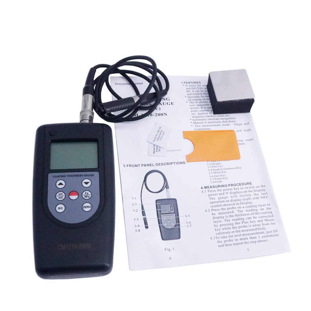 CM-1210-200N Coating Thickness Gauge Digital Thickness Meter Range 0~200um / 0~8mil